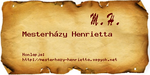 Mesterházy Henrietta névjegykártya