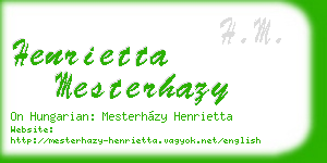 henrietta mesterhazy business card