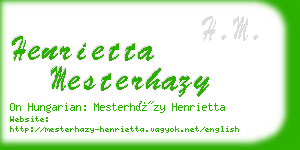 henrietta mesterhazy business card